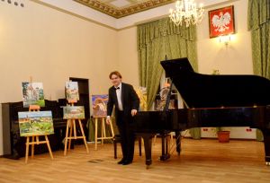Grzegorz Niemczuk - 1232nd Liszt Evening, District Office in Trzebnica 24th Nov 2016.  <br> The concert was accompanied by the exhibition 5th International Painting Location ”Trzebnica 2016” <br> Photo by Waldemar Marzec.